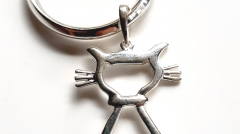 silver cat keyring